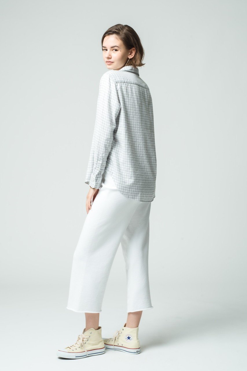 【フランク&アイリーン/Frank&Eileen】のEILEEN イタリアンコットン グレー ミニチェック シャツ 人気、トレンドファッション・服の通販 founy(ファニー) 　ファッション　Fashion　レディースファッション　Fashion for Women　トップス・カットソー　Cut & Sew Tops　シャツ・ブラウス・オフィスカジュアル　Elegant Blouses & Button-Ups　スリーブ　Sleeve, Long Sleeve / Short Sleeve　チェック　Check, Plaid, Tartan　ボトム　Bottoms, Lower Wear　ポケット　Pocket, Pocket Detail　ロング　Long, Long-Length　other-7|ID: prp329100004877825 ipo3291000000036387385