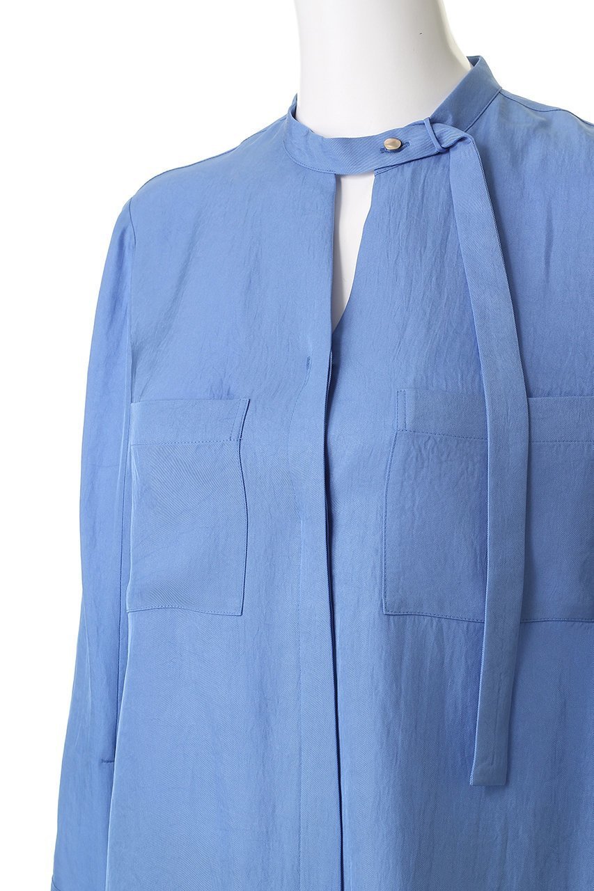 【アルアバイル/allureville】のブライトツイルアシメボウブラウス 人気、トレンドファッション・服の通販 founy(ファニー) 　ファッション　Fashion　レディースファッション　Fashion for Women　トップス・カットソー　Cut & Sew Tops　シャツ・ブラウス・オフィスカジュアル　Elegant Blouses & Button-Ups　アシンメトリー　Asymmetrical Style　エレガント 上品　Elegant　スリーブ　Sleeve, Long Sleeve / Short Sleeve　ツイル　Twist, Twisted Detail　ロング　Long, Long-Length　other-5|ID: prp329100004877832 ipo3291000000036387460