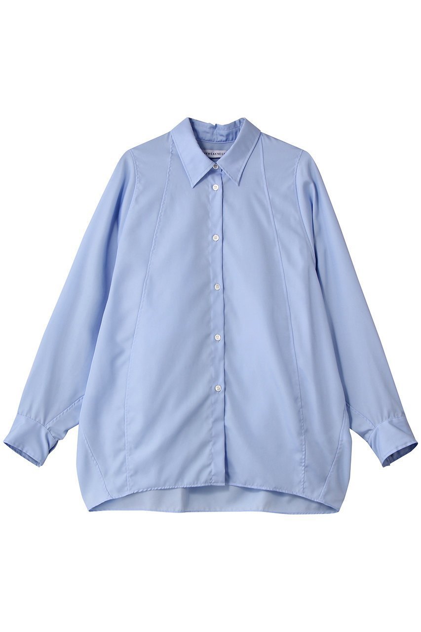 【マイ ウィークネス/MY WEAKNESS】のHilja Dolman Sleeve Shirt インテリア・キッズ・メンズ・レディースファッション・服の通販 founy(ファニー) 　ファッション　Fashion　レディースファッション　Fashion for Women　トップス・カットソー　Cut & Sew Tops　シャツ・ブラウス・オフィスカジュアル　Elegant Blouses & Button-Ups　コンパクト　Compact, Small Size　シンプル　Simple, Minimal　スリーブ　Sleeve, Long Sleeve / Short Sleeve　フロント　Front, Front Design　ヨーク　Yoke, Yoke Design　ロング　Long, Long-Length　エレガント 上品　Elegant　ブルー|ID: prp329100004877856 ipo3291000000036387769