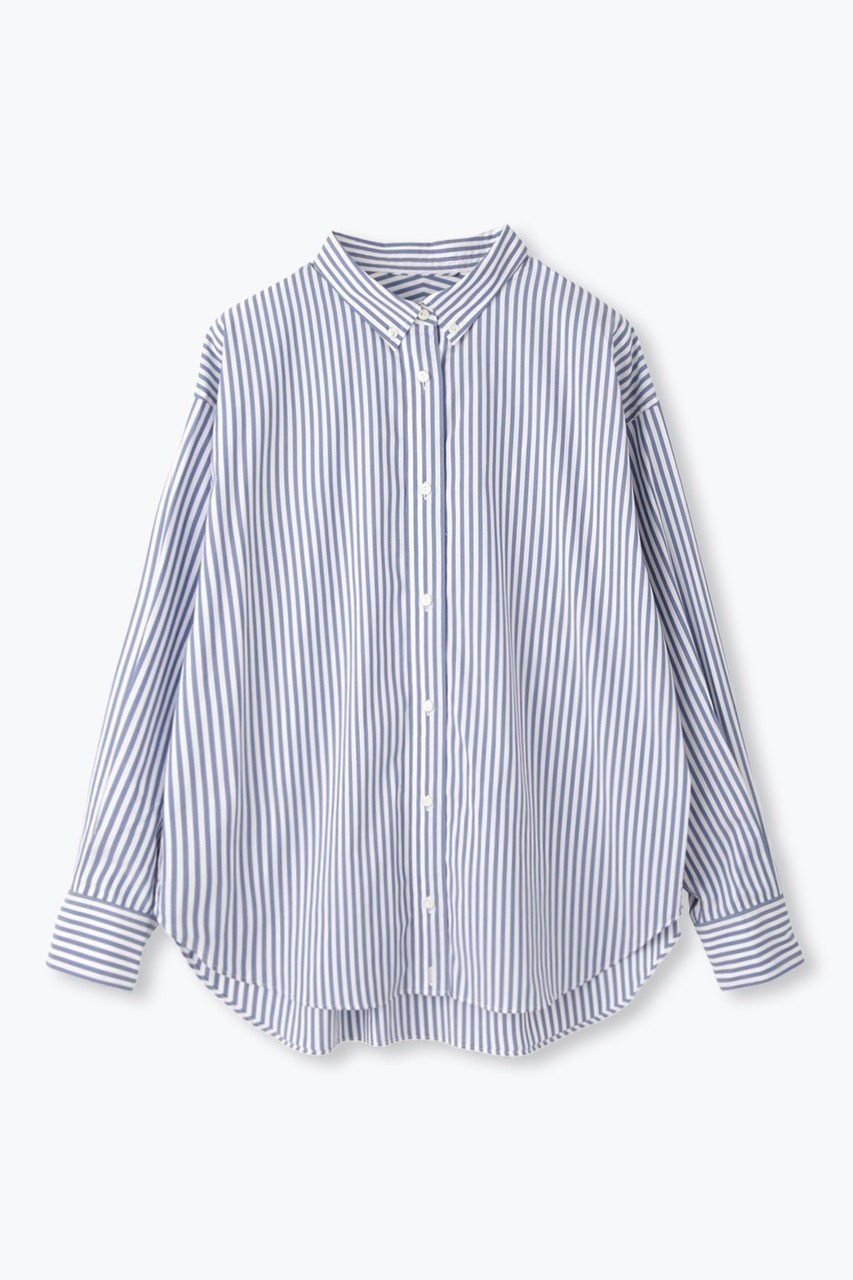【レリル/lelill】のピマソロ THE ブロード シャツ インテリア・キッズ・メンズ・レディースファッション・服の通販 founy(ファニー) 　ファッション　Fashion　レディースファッション　Fashion for Women　トップス・カットソー　Cut & Sew Tops　シャツ・ブラウス・オフィスカジュアル　Elegant Blouses & Button-Ups　ストレッチ　Stretch, Stretchy Fabric　スリーブ　Sleeve, Long Sleeve / Short Sleeve　ダウン　Down, Puffer　トレンド　Trend, Trending Now　ファブリック　Fabric, Textile　ブロード　Broadcloth, Fine Cotton　ベーシック　Basic, Essential　ロング　Long, Long-Length　人気　Popular, Best Seller　定番　Standard, Basic Item　ストライプ|ID: prp329100004877862 ipo3291000000036387820