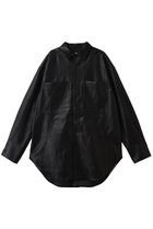 【プランク プロジェクト/PRANK PROJECT】のシンセティックレザーオーバーシャツ 人気、トレンドファッション・服の通販 founy(ファニー) ファッション Fashion レディースファッション Fashion for Women トップス・カットソー Cut & Sew Tops シャツ・ブラウス・オフィスカジュアル Elegant Blouses & Button-Ups スリーブ Sleeve, Long Sleeve / Short Sleeve フェイクレザー Faux Leather, PU Leather マニッシュ Mannish, Boyish リラックス Relax, Relaxed Fit ロング Long, Long-Length thumbnail BLK(ブラック)|ID: prp329100004877883 ipo3291000000036388009