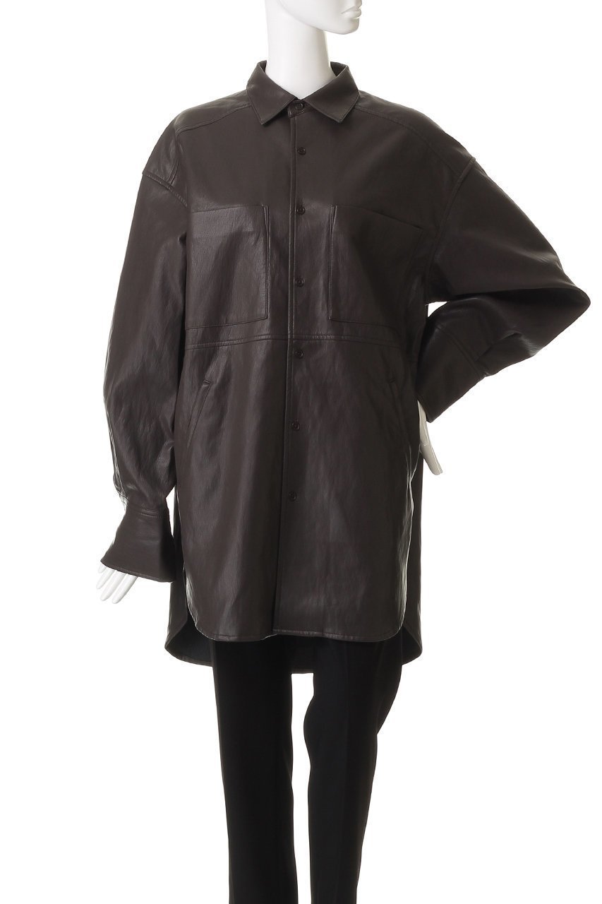【プランク プロジェクト/PRANK PROJECT】のシンセティックレザーオーバーシャツ 人気、トレンドファッション・服の通販 founy(ファニー) 　ファッション　Fashion　レディースファッション　Fashion for Women　トップス・カットソー　Cut & Sew Tops　シャツ・ブラウス・オフィスカジュアル　Elegant Blouses & Button-Ups　スリーブ　Sleeve, Long Sleeve / Short Sleeve　フェイクレザー　Faux Leather, PU Leather　マニッシュ　Mannish, Boyish　リラックス　Relax, Relaxed Fit　ロング　Long, Long-Length　other-2|ID: prp329100004877883 ipo3291000000036388012