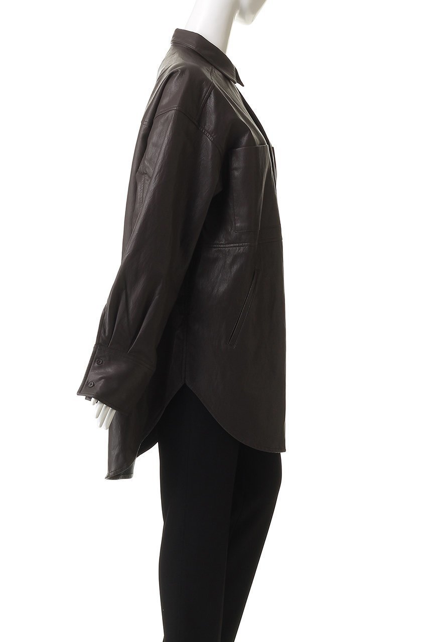 【プランク プロジェクト/PRANK PROJECT】のシンセティックレザーオーバーシャツ 人気、トレンドファッション・服の通販 founy(ファニー) 　ファッション　Fashion　レディースファッション　Fashion for Women　トップス・カットソー　Cut & Sew Tops　シャツ・ブラウス・オフィスカジュアル　Elegant Blouses & Button-Ups　スリーブ　Sleeve, Long Sleeve / Short Sleeve　フェイクレザー　Faux Leather, PU Leather　マニッシュ　Mannish, Boyish　リラックス　Relax, Relaxed Fit　ロング　Long, Long-Length　other-3|ID: prp329100004877883 ipo3291000000036388013