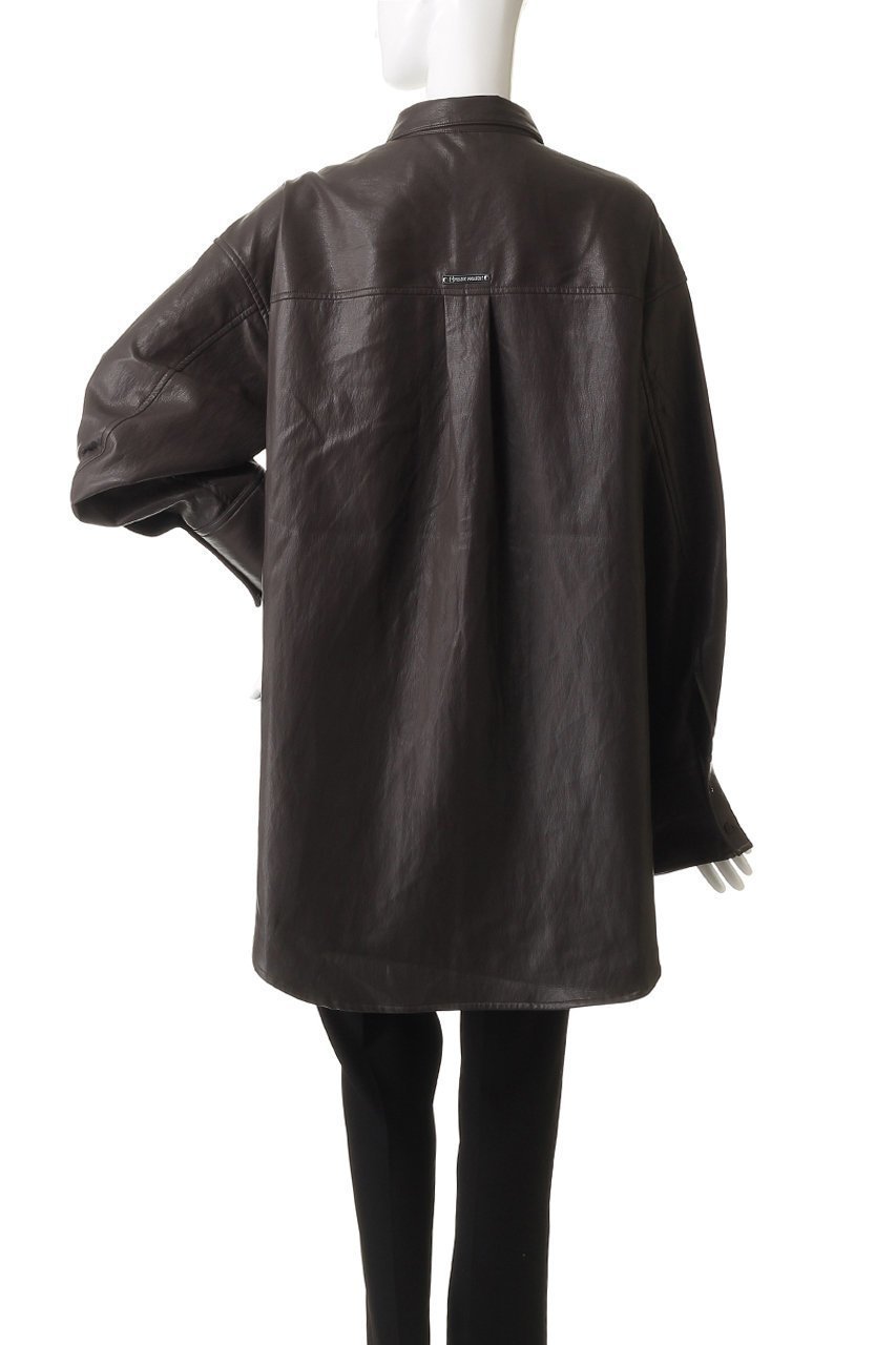 【プランク プロジェクト/PRANK PROJECT】のシンセティックレザーオーバーシャツ 人気、トレンドファッション・服の通販 founy(ファニー) 　ファッション　Fashion　レディースファッション　Fashion for Women　トップス・カットソー　Cut & Sew Tops　シャツ・ブラウス・オフィスカジュアル　Elegant Blouses & Button-Ups　スリーブ　Sleeve, Long Sleeve / Short Sleeve　フェイクレザー　Faux Leather, PU Leather　マニッシュ　Mannish, Boyish　リラックス　Relax, Relaxed Fit　ロング　Long, Long-Length　other-4|ID: prp329100004877883 ipo3291000000036388014