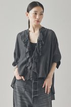 【カレンソロジー/Curensology】のウールミックスボイルフリルブラウス 人気、トレンドファッション・服の通販 founy(ファニー) ファッション Fashion レディースファッション Fashion for Women トップス・カットソー Cut & Sew Tops シャツ・ブラウス・オフィスカジュアル Elegant Blouses & Button-Ups おすすめ Recommended / Our Picks インナー Innerwear カーディガン Cardigan, Knitwear スリーブ Sleeve, Long Sleeve / Short Sleeve バランス Balance, Style Balance フリル Frill, Ruffle ロング Long, Long-Length thumbnail グレー|ID: prp329100004877900 ipo3291000000036388163