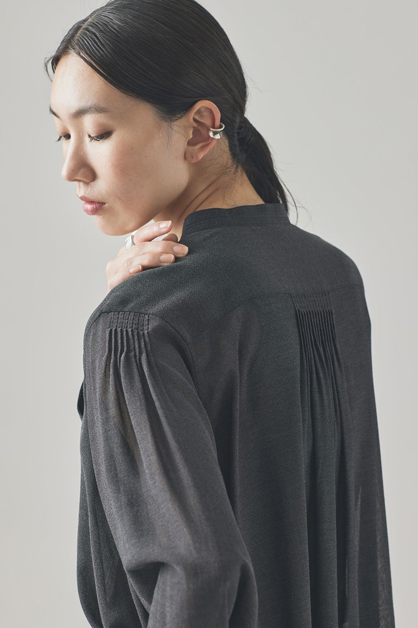 【カレンソロジー/Curensology】のウールミックスボイルフリルブラウス 人気、トレンドファッション・服の通販 founy(ファニー) 　ファッション　Fashion　レディースファッション　Fashion for Women　トップス・カットソー　Cut & Sew Tops　シャツ・ブラウス・オフィスカジュアル　Elegant Blouses & Button-Ups　おすすめ　Recommended / Our Picks　インナー　Innerwear　カーディガン　Cardigan, Knitwear　スリーブ　Sleeve, Long Sleeve / Short Sleeve　バランス　Balance, Style Balance　フリル　Frill, Ruffle　ロング　Long, Long-Length　other-5|ID: prp329100004877900 ipo3291000000036388167