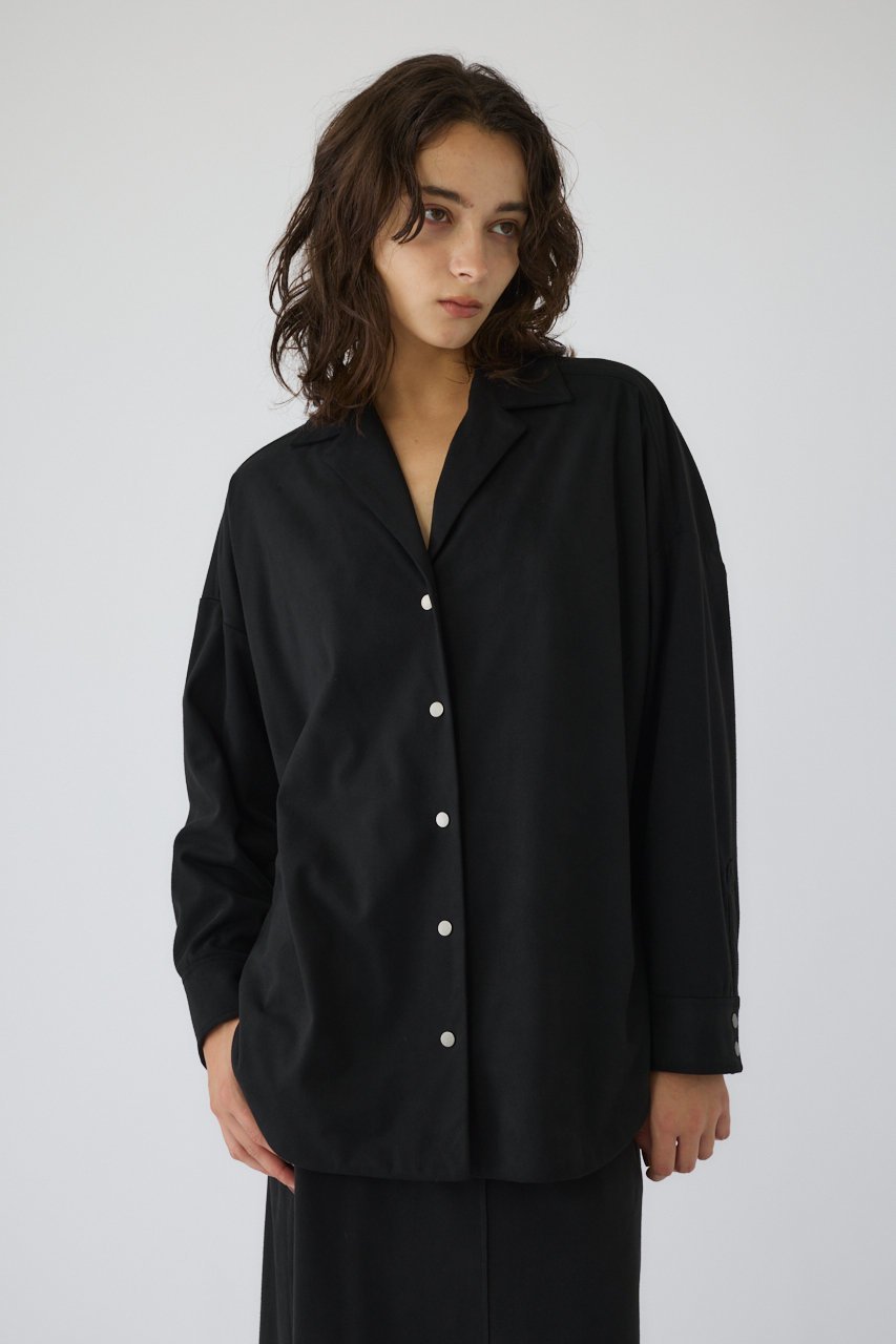 【リムアーク/RIM.ARK】のOpen collor F/Suede shirt JK/シャツ インテリア・キッズ・メンズ・レディースファッション・服の通販 founy(ファウニー) 　ファッション　Fashion　レディースファッション　Fashion for Women　アウター　Coat / Outerwear Collection　レディースジャケット・軽アウター　Jackets　ジャケット　Jacket, Outerwear　セットアップ　Set-Up, Coordinated Outfit　リュクス　Luxury, Elegant, High-End, Chic　エレガント 上品　Elegant　ブラック|ID: prp329100004877905 ipo3291000000037013401