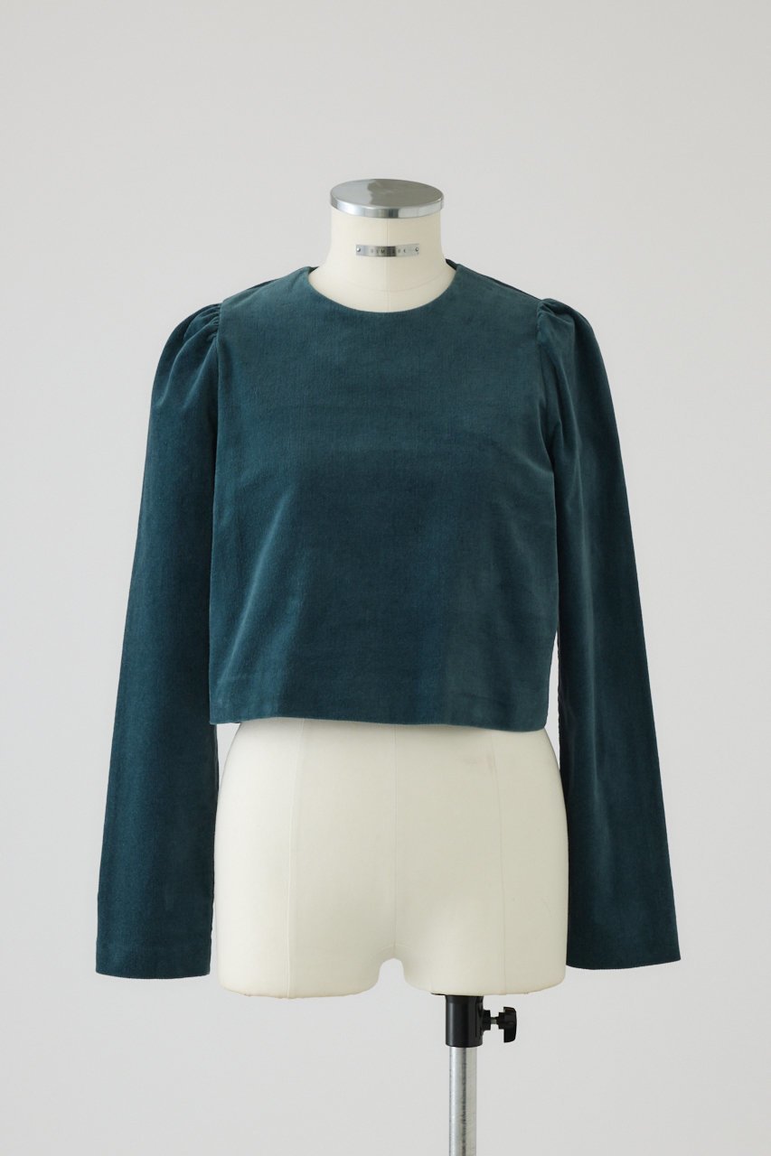 【リムアーク/RIM.ARK】のPuff corduroy compact tops/トップス インテリア・キッズ・メンズ・レディースファッション・服の通販 founy(ファニー) 　ファッション　Fashion　レディースファッション　Fashion for Women　トップス・カットソー　Cut & Sew Tops　シャツ・ブラウス・オフィスカジュアル　Elegant Blouses & Button-Ups　コンパクト　Compact, Small Size　スリーブ　Sleeve, Long Sleeve / Short Sleeve　バランス　Balance, Style Balance　モダン　Modern, Contemporary　ロング　Long, Long-Length　グリーン|ID: prp329100004877908 ipo3291000000036388226