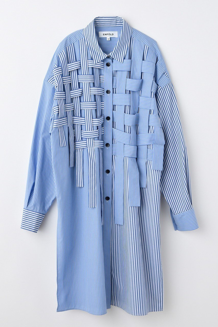 【エンフォルド/ENFOLD】のGRID SHIRT/シャツ インテリア・キッズ・メンズ・レディースファッション・服の通販 founy(ファニー) ファッション Fashion レディースファッション Fashion for Women トップス・カットソー Cut & Sew Tops シャツ・ブラウス・オフィスカジュアル Elegant Blouses & Button-Ups スリーブ Sleeve, Long Sleeve / Short Sleeve ロング Long, Long-Length ブルー|ID: prp329100004877914 ipo3291000000036388263