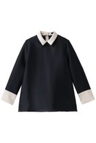 【エムフィル/M Fil】のシルキーWクロス バイカラーブラウス 人気、トレンドファッション・服の通販 founy(ファニー) ファッション Fashion レディースファッション Fashion for Women トップス・カットソー Cut & Sew Tops シャツ・ブラウス・オフィスカジュアル Elegant Blouses & Button-Ups クラシカル Classical, Vintage-Inspired スリーブ Sleeve, Long Sleeve / Short Sleeve マニッシュ Mannish, Boyish ロング Long, Long-Length 人気 Popular, Best Seller thumbnail ネイビー|ID: prp329100004877931 ipo3291000000036388463
