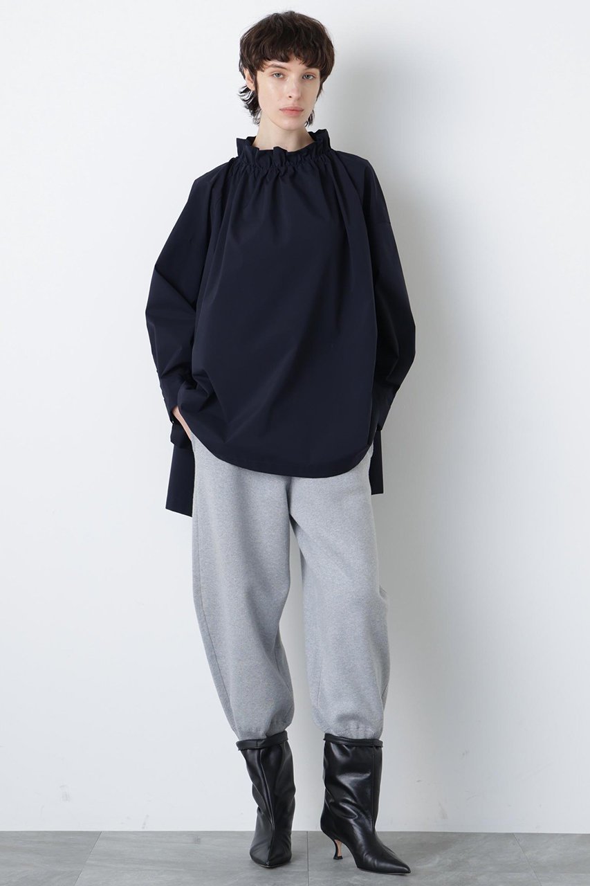 【ヒューエルミュージアム/hueLe Museum】の【hLM】タイプライターギャザーブラウス 人気、トレンドファッション・服の通販 founy(ファニー) 　ファッション　Fashion　レディースファッション　Fashion for Women　トップス・カットソー　Cut & Sew Tops　シャツ・ブラウス・オフィスカジュアル　Elegant Blouses & Button-Ups　ギャザー　Gathered, Ruffled　シンプル　Simple, Minimal　スタンド　Stand Collar, Upright Stand　スリット　Slit, Slit Detail　スリーブ　Sleeve, Long Sleeve / Short Sleeve　ドローストリング　Drawstring, Pull Cord　ロング　Long, Long-Length　エレガント 上品　Elegant　other-2|ID: prp329100004877934 ipo3291000000036388508