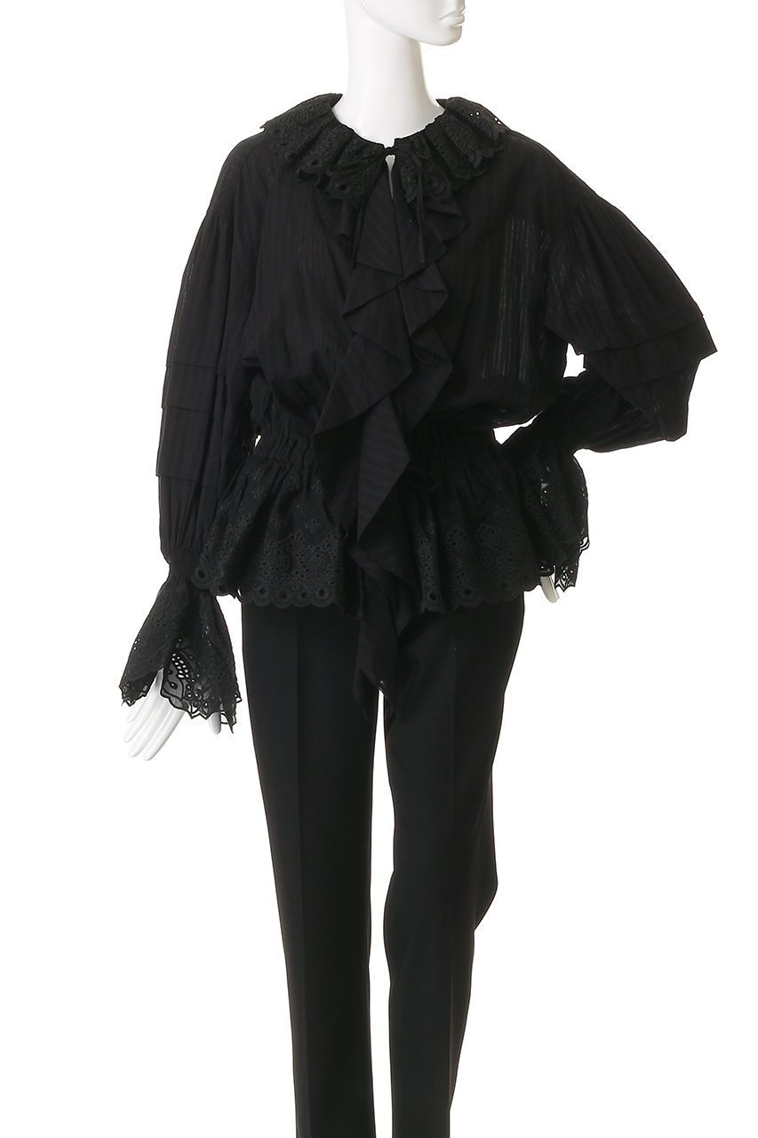 【プランク プロジェクト/PRANK PROJECT】のエンブロイダリーラッフルブラウス 人気、トレンドファッション・服の通販 founy(ファニー) ファッション Fashion レディースファッション Fashion for Women トップス・カットソー Cut & Sew Tops シャツ・ブラウス・オフィスカジュアル Elegant Blouses & Button-Ups おすすめ Recommended / Our Picks ジャケット Jacket, Outerwear スリーブ Sleeve, Long Sleeve / Short Sleeve フリル Frill, Ruffle マニッシュ Mannish, Boyish ラッフル Ruffle, Frill ロング Long, Long-Length 冬 Winter / This Winter 春 Spring other-2|ID: prp329100004877935 ipo3291000000036388512