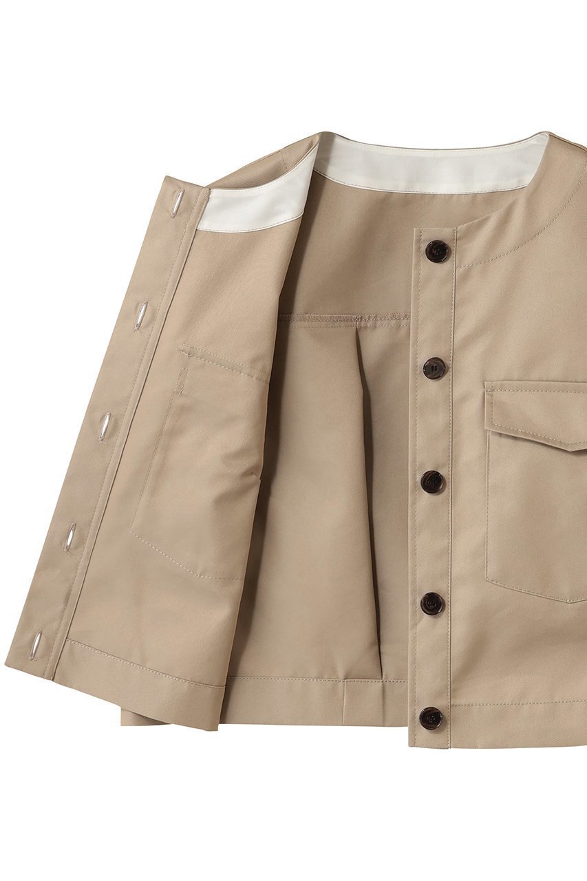 【アンクレイヴ/uncrave】のチノギャバジン ジレブラウス 人気、トレンドファッション・服の通販 founy(ファニー) 　ファッション　Fashion　レディースファッション　Fashion for Women　アウター　Coat / Outerwear Collection　トップス・カットソー　Cut & Sew Tops　キャミソール&ノースリーブ　Camisoles & Sleeveless Tops　シャツ・ブラウス・オフィスカジュアル　Elegant Blouses & Button-Ups　ベスト&ジレ / 重ね着スタイル　Vests & Gilets　ジャケット　Jacket, Outerwear　セットアップ　Set-Up, Coordinated Outfit　デニム　Denim, Jeans Material　ノースリーブ　Sleeveless, No-Sleeve　バランス　Balance, Style Balance　フォルム　Silhouette, Form　フラップ　Flap, Flap Pocket　ベスト　Vest, Waistcoat　ポケット　Pocket, Pocket Detail　other-6|ID: prp329100004877939 ipo3291000000036388553