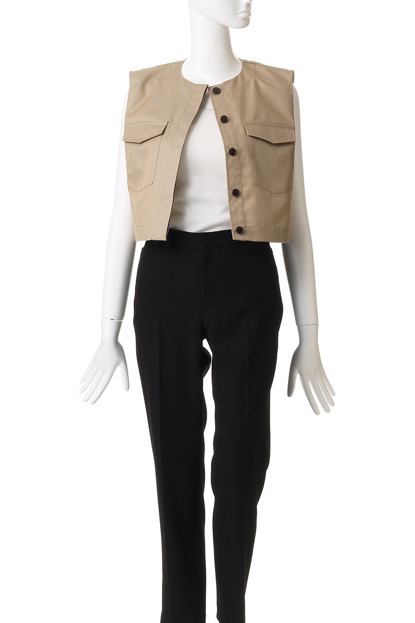 【アンクレイヴ/uncrave】のチノギャバジン ジレブラウス 人気、トレンドファッション・服の通販 founy(ファニー) 　ファッション　Fashion　レディースファッション　Fashion for Women　アウター　Coat / Outerwear Collection　トップス・カットソー　Cut & Sew Tops　キャミソール&ノースリーブ　Camisoles & Sleeveless Tops　シャツ・ブラウス・オフィスカジュアル　Elegant Blouses & Button-Ups　ベスト&ジレ / 重ね着スタイル　Vests & Gilets　ジャケット　Jacket, Outerwear　セットアップ　Set-Up, Coordinated Outfit　デニム　Denim, Jeans Material　ノースリーブ　Sleeveless, No-Sleeve　バランス　Balance, Style Balance　フォルム　Silhouette, Form　フラップ　Flap, Flap Pocket　ベスト　Vest, Waistcoat　ポケット　Pocket, Pocket Detail　other-7|ID: prp329100004877939 ipo3291000000036388554