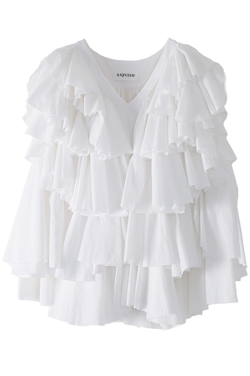 【アユーシ/AAYUSHI】のレイヤードラッフルブラウス 人気、トレンドファッション・服の通販 founy(ファニー) 　ファッション　Fashion　レディースファッション　Fashion for Women　トップス・カットソー　Cut & Sew Tops　キャミソール&ノースリーブ　Camisoles & Sleeveless Tops　シャツ・ブラウス・オフィスカジュアル　Elegant Blouses & Button-Ups　インド　Indian Textile　コンパクト　Compact, Small Size　デニム　Denim, Jeans Material　ドレス　Dress, One-Piece　ノースリーブ　Sleeveless, No-Sleeve　バランス　Balance, Style Balance　フロント　Front, Front Design　ラッフル　Ruffle, Frill　再入荷　Restock / Back in Stock　 other-1|ID: prp329100004877940 ipo3291000000036388556