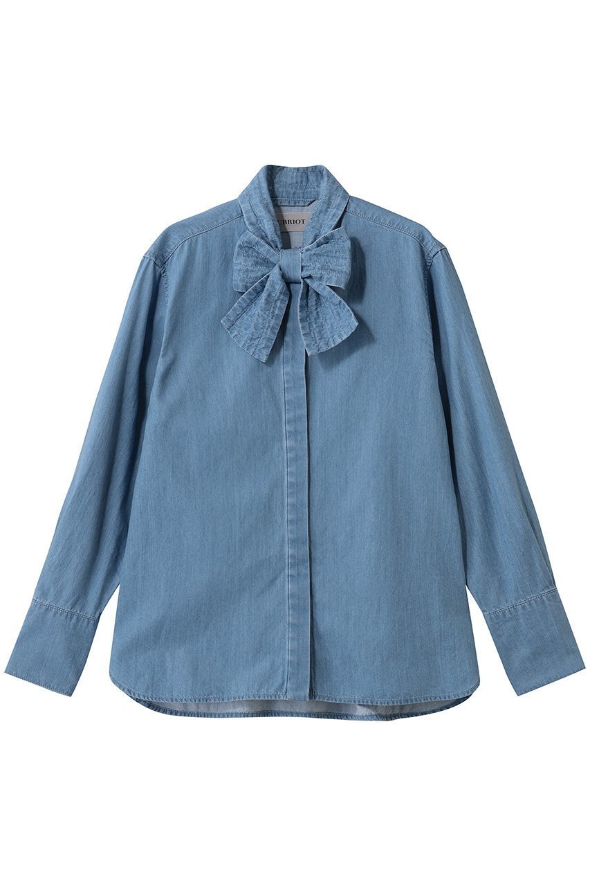 【オブリオ/AUBRIOT】のウォッシュドライトデニムシャツ 人気、トレンドファッション・服の通販 founy(ファニー) 　ファッション　Fashion　レディースファッション　Fashion for Women　トップス・カットソー　Cut & Sew Tops　シャツ・ブラウス・オフィスカジュアル　Elegant Blouses & Button-Ups　ストレート　Straight, Straight Cut　スリーブ　Sleeve, Long Sleeve / Short Sleeve　デニム　Denim, Jeans Material　ブリーチ　Bleach, Washed Finish　ロング　Long, Long-Length　ワーク　Workwear, Utility Style　再入荷　Restock / Back in Stock　 other-1|ID: prp329100004877941 ipo3291000000036388563