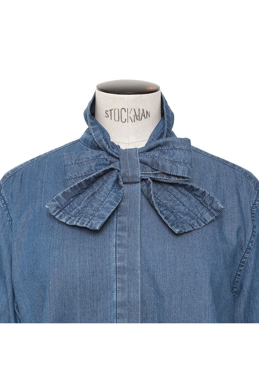 【オブリオ/AUBRIOT】のウォッシュドライトデニムシャツ 人気、トレンドファッション・服の通販 founy(ファニー) 　ファッション　Fashion　レディースファッション　Fashion for Women　トップス・カットソー　Cut & Sew Tops　シャツ・ブラウス・オフィスカジュアル　Elegant Blouses & Button-Ups　ストレート　Straight, Straight Cut　スリーブ　Sleeve, Long Sleeve / Short Sleeve　デニム　Denim, Jeans Material　ブリーチ　Bleach, Washed Finish　ロング　Long, Long-Length　ワーク　Workwear, Utility Style　再入荷　Restock / Back in Stock　other-4|ID: prp329100004877941 ipo3291000000036388569