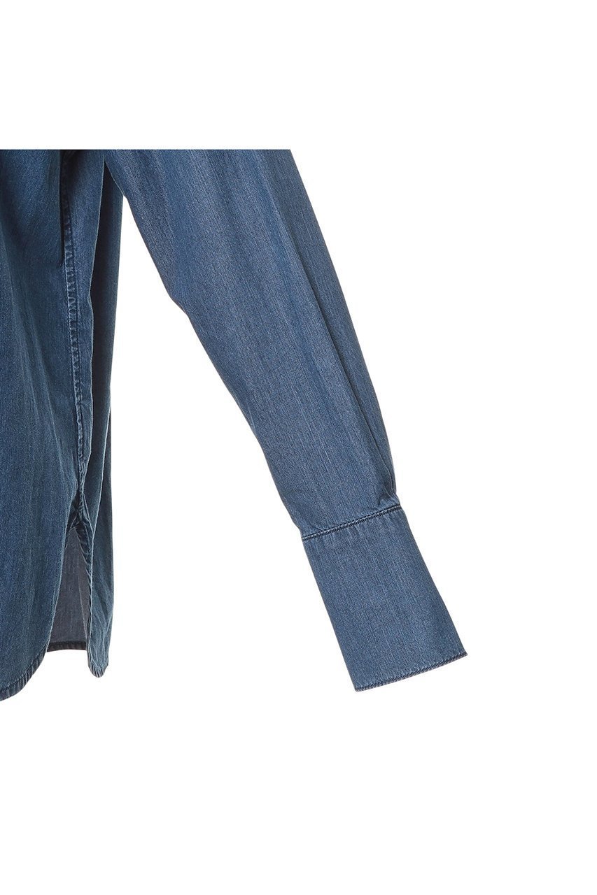【オブリオ/AUBRIOT】のウォッシュドライトデニムシャツ 人気、トレンドファッション・服の通販 founy(ファニー) 　ファッション　Fashion　レディースファッション　Fashion for Women　トップス・カットソー　Cut & Sew Tops　シャツ・ブラウス・オフィスカジュアル　Elegant Blouses & Button-Ups　ストレート　Straight, Straight Cut　スリーブ　Sleeve, Long Sleeve / Short Sleeve　デニム　Denim, Jeans Material　ブリーチ　Bleach, Washed Finish　ロング　Long, Long-Length　ワーク　Workwear, Utility Style　再入荷　Restock / Back in Stock　other-5|ID: prp329100004877941 ipo3291000000036388570