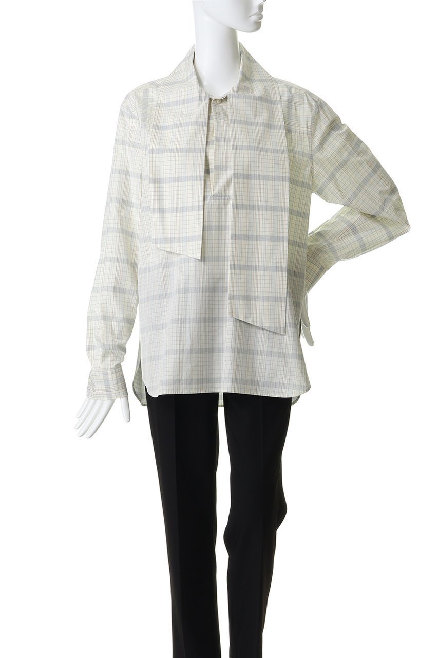 【バウト/BOWTE】のFINX COTTON GRID GRAPH CHECK BOW BLOUSE 人気、トレンドファッション・服の通販 founy(ファニー) ファッション Fashion レディースファッション Fashion for Women トップス・カットソー Cut & Sew Tops シャツ・ブラウス・オフィスカジュアル Elegant Blouses & Button-Ups なめらか Smooth, Silky Texture スリーブ Sleeve, Long Sleeve / Short Sleeve チェック Check, Plaid, Tartan ロング Long, Long-Length エレガント 上品 Elegant 新作・新入荷 New Arrivals / New In other-2|ID: prp329100004877942 ipo3291000000036388578