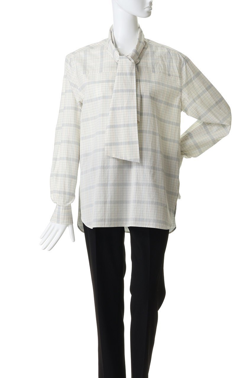 【バウト/BOWTE】のFINX COTTON GRID GRAPH CHECK BOW BLOUSE 人気、トレンドファッション・服の通販 founy(ファニー) ファッション Fashion レディースファッション Fashion for Women トップス・カットソー Cut & Sew Tops シャツ・ブラウス・オフィスカジュアル Elegant Blouses & Button-Ups なめらか Smooth, Silky Texture スリーブ Sleeve, Long Sleeve / Short Sleeve チェック Check, Plaid, Tartan ロング Long, Long-Length エレガント 上品 Elegant 新作・新入荷 New Arrivals / New In other-6|ID: prp329100004877942 ipo3291000000036388583