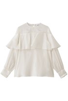 【ジェイドット/j.】の綿シルクオーガンジーラッフルフリルブラウス 人気、トレンドファッション・服の通販 founy(ファニー) ファッション Fashion レディースファッション Fashion for Women トップス・カットソー Cut & Sew Tops シャツ・ブラウス・オフィスカジュアル Elegant Blouses & Button-Ups オーガンジー Organza Fabric シルク Silk, 100% Silk スリーブ Sleeve, Long Sleeve / Short Sleeve パーティ Party, Party Style ラッフル Ruffle, Frill ロング Long, Long-Length thumbnail ホワイト|ID: prp329100004877951 ipo3291000000036388681