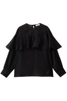 【ジェイドット/j.】の綿シルクオーガンジーラッフルフリルブラウス 人気、トレンドファッション・服の通販 founy(ファニー) ファッション Fashion レディースファッション Fashion for Women トップス・カットソー Cut & Sew Tops シャツ・ブラウス・オフィスカジュアル Elegant Blouses & Button-Ups オーガンジー Organza Fabric シルク Silk, 100% Silk スリーブ Sleeve, Long Sleeve / Short Sleeve パーティ Party, Party Style ラッフル Ruffle, Frill ロング Long, Long-Length thumbnail ブラック|ID: prp329100004877951 ipo3291000000036388682