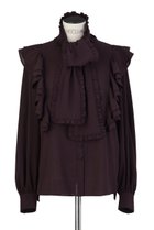 【オブリオ/AUBRIOT】のラッフルボウブラウス 人気、トレンドファッション・服の通販 founy(ファニー) ファッション Fashion レディースファッション Fashion for Women トップス・カットソー Cut & Sew Tops シャツ・ブラウス・オフィスカジュアル Elegant Blouses & Button-Ups ストレッチ Stretch, Stretchy Fabric スリーブ Sleeve, Long Sleeve / Short Sleeve ペーパー Paper, Kraft Paper リボン Ribbon, Bow ロマンティック Romantic, Feminine Style ロング Long, Long-Length thumbnail パープル|ID: prp329100004877955 ipo3291000000036388716