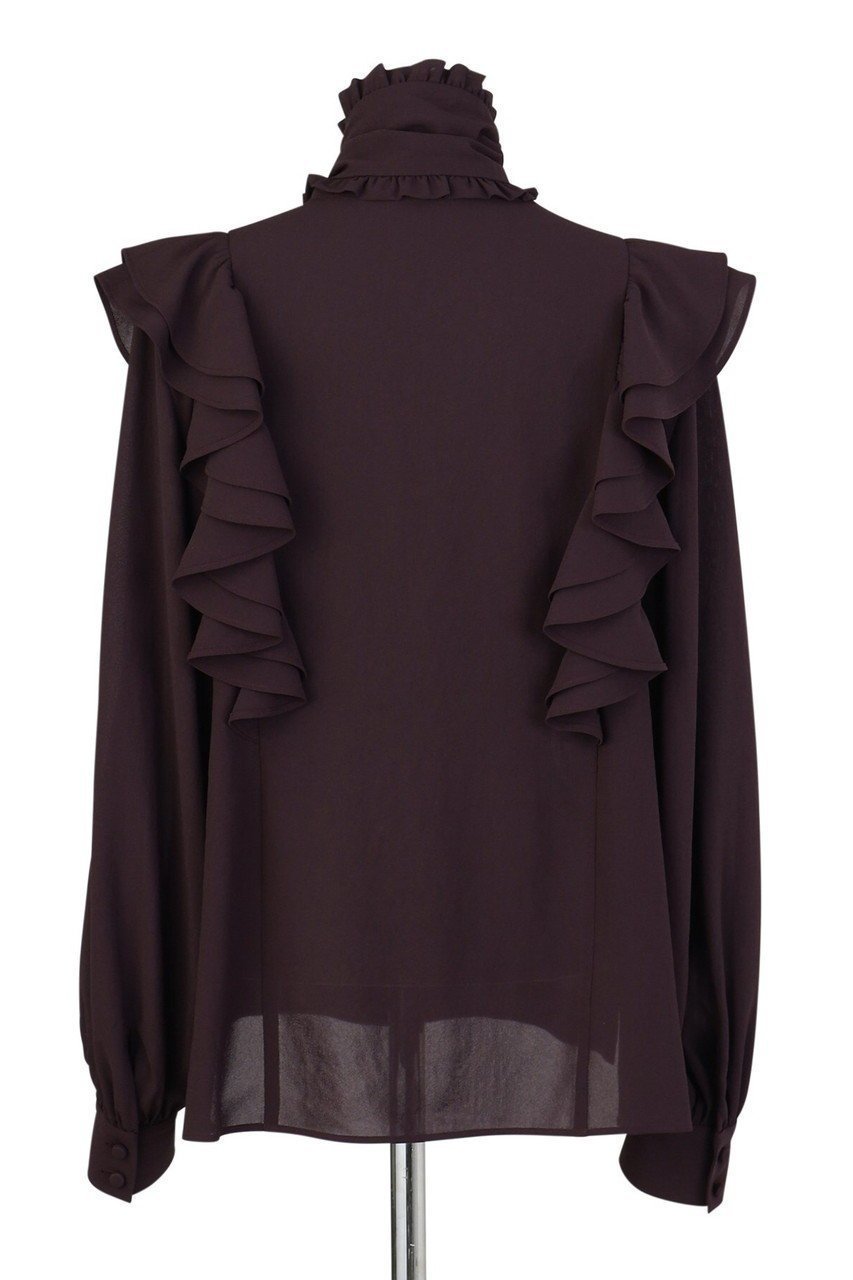 【オブリオ/AUBRIOT】のラッフルボウブラウス 人気、トレンドファッション・服の通販 founy(ファニー) 　ファッション　Fashion　レディースファッション　Fashion for Women　トップス・カットソー　Cut & Sew Tops　シャツ・ブラウス・オフィスカジュアル　Elegant Blouses & Button-Ups　ストレッチ　Stretch, Stretchy Fabric　スリーブ　Sleeve, Long Sleeve / Short Sleeve　ペーパー　Paper, Kraft Paper　リボン　Ribbon, Bow　ロマンティック　Romantic, Feminine Style　ロング　Long, Long-Length　other-3|ID: prp329100004877955 ipo3291000000036388718