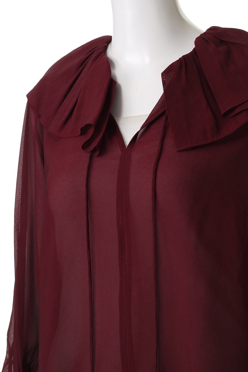 【デパリエ/DEPAREILLE】のシルキーラッフルブラウス 人気、トレンドファッション・服の通販 founy(ファニー) ファッション Fashion レディースファッション Fashion for Women トップス・カットソー Cut & Sew Tops シャツ・ブラウス・オフィスカジュアル Elegant Blouses & Button-Ups スリーブ Sleeve, Long Sleeve / Short Sleeve ロング Long, Long-Length other-5|ID: prp329100004877959 ipo3291000000036388760