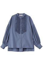 【マリリンムーン/MARILYN MOON】のモダンタックフリルシャツ 人気、トレンドファッション・服の通販 founy(ファニー) ファッション Fashion レディースファッション Fashion for Women トップス・カットソー Cut & Sew Tops シャツ・ブラウス・オフィスカジュアル Elegant Blouses & Button-Ups オケージョン Occasion Wear コンパクト Compact, Small Size ジャケット Jacket, Outerwear スリーブ Sleeve, Long Sleeve / Short Sleeve バランス Balance, Style Balance ロング Long, Long-Length 人気 Popular, Best Seller thumbnail モーブブルー|ID: prp329100004877968 ipo3291000000036388813