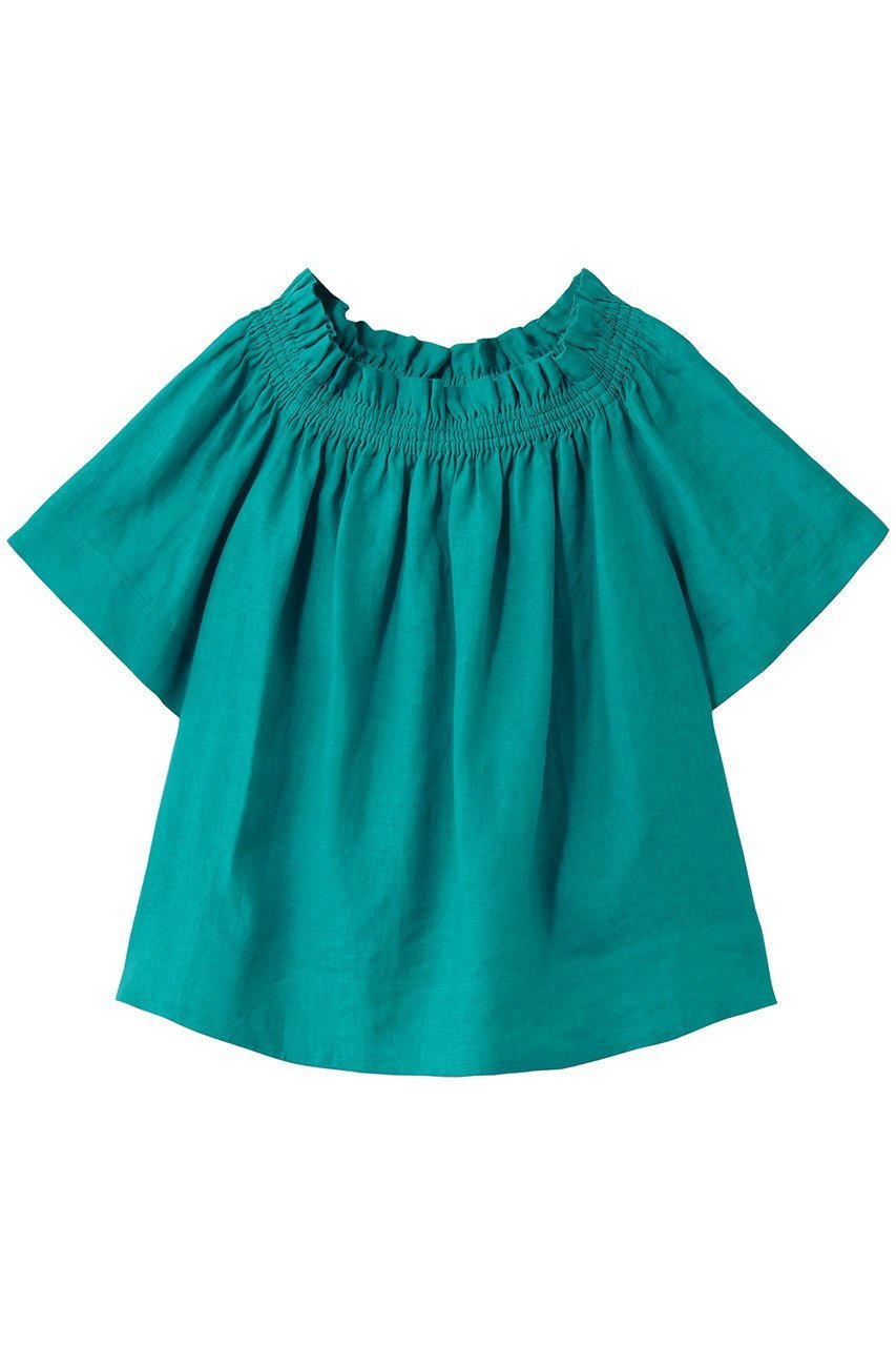 【エムフィル/M Fil】のベルギーリネン 2Wayネックブラウス インテリア・キッズ・メンズ・レディースファッション・服の通販 founy(ファニー) ファッション Fashion レディースファッション Fashion for Women トップス・カットソー Cut & Sew Tops シャツ・ブラウス・オフィスカジュアル Elegant Blouses & Button-Ups ギャザー Gathered, Ruffled シャーリング Shirring, Ruched ショート Short, Short Length スリーブ Sleeve, Long Sleeve / Short Sleeve リネン Linen, Linen Fabric 新作・新入荷 New Arrivals / New In ターコイズ|ID: prp329100004877975 ipo3291000000036388894