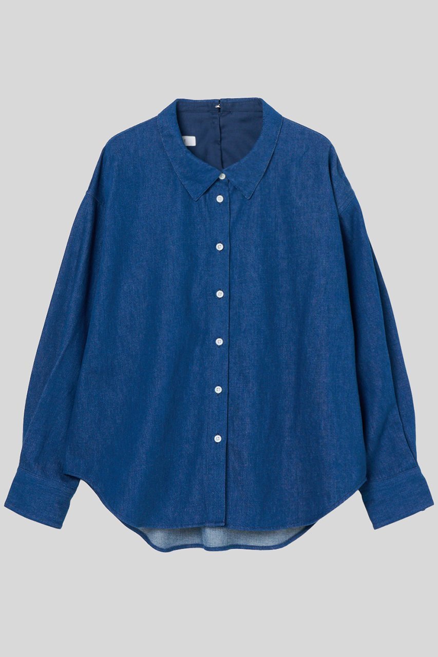 【イロット/IIROT】のINDIGO デニムシャツ インテリア・キッズ・メンズ・レディースファッション・服の通販 founy(ファニー) 　ファッション　Fashion　レディースファッション　Fashion for Women　トップス・カットソー　Cut & Sew Tops　シャツ・ブラウス・オフィスカジュアル　Elegant Blouses & Button-Ups　スリーブ　Sleeve, Long Sleeve / Short Sleeve　デニム　Denim, Jeans Material　フロント　Front, Front Design　ロング　Long, Long-Length　エレガント 上品　Elegant　インディゴ|ID: prp329100004877988 ipo3291000000036389032