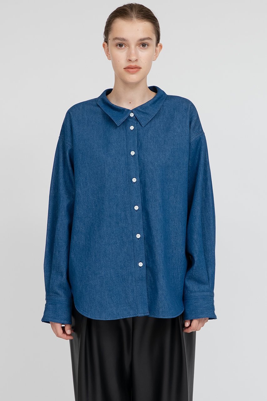 【イロット/IIROT】のINDIGO デニムシャツ 人気、トレンドファッション・服の通販 founy(ファニー) 　ファッション　Fashion　レディースファッション　Fashion for Women　トップス・カットソー　Cut & Sew Tops　シャツ・ブラウス・オフィスカジュアル　Elegant Blouses & Button-Ups　スリーブ　Sleeve, Long Sleeve / Short Sleeve　デニム　Denim, Jeans Material　フロント　Front, Front Design　ロング　Long, Long-Length　エレガント 上品　Elegant　other-7|ID: prp329100004877988 ipo3291000000036389038