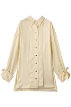 【メゾンスペシャル/MAISON SPECIAL】の2way Satin Oversized Shirt/2WAYサテンオーバーシャツ 人気、トレンドファッション・服の通販 founy(ファニー) ファッション Fashion レディースファッション Fashion for Women トップス・カットソー Cut & Sew Tops シャツ・ブラウス・オフィスカジュアル Elegant Blouses & Button-Ups なめらか Smooth, Silky Texture カフス Cuff Design サテン Satin, Glossy Fabric シンプル Simple, Minimal スリット Slit, Slit Detail スリーブ Sleeve, Long Sleeve / Short Sleeve ピーチ Peach, Soft Touch リボン Ribbon, Bow ロング Long, Long-Length エレガント 上品 Elegant thumbnail L.YEL(ライトイエロー)|ID: prp329100004877989 ipo3291000000036389057