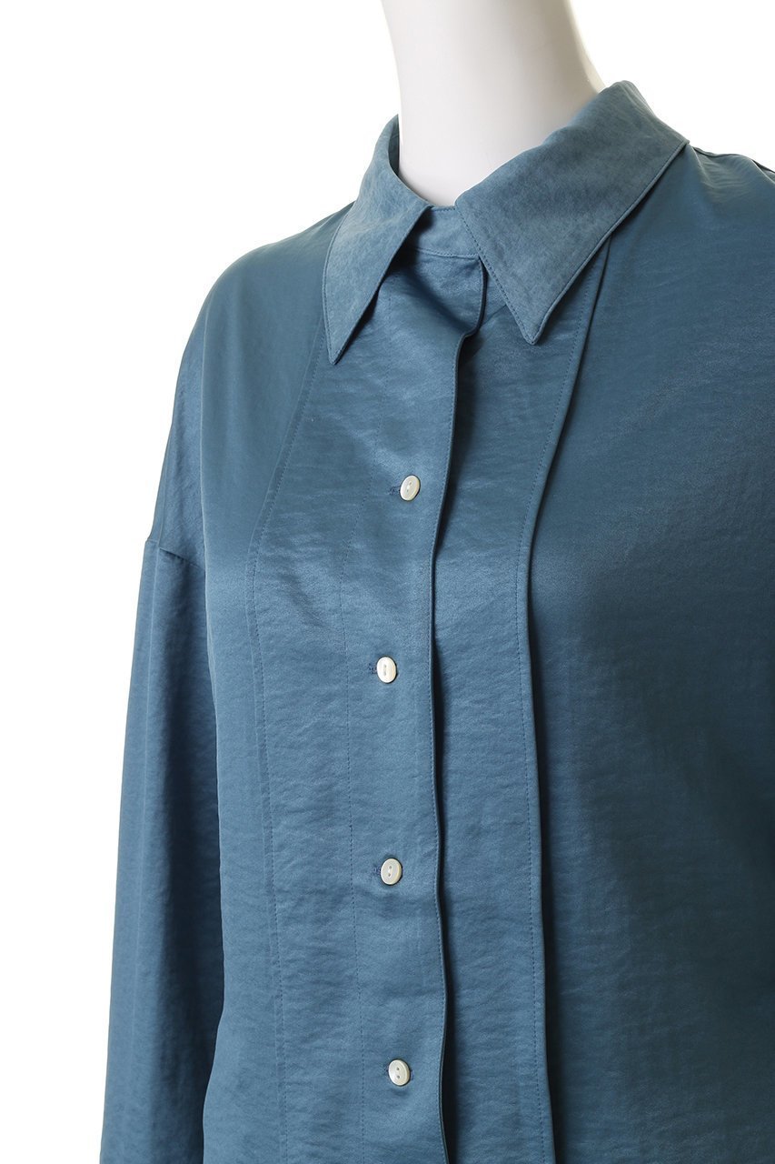 【メゾンスペシャル/MAISON SPECIAL】の2way Satin Oversized Shirt/2WAYサテンオーバーシャツ 人気、トレンドファッション・服の通販 founy(ファニー) 　ファッション　Fashion　レディースファッション　Fashion for Women　トップス・カットソー　Cut & Sew Tops　シャツ・ブラウス・オフィスカジュアル　Elegant Blouses & Button-Ups　なめらか　Smooth, Silky Texture　カフス　Cuff Design　サテン　Satin, Glossy Fabric　シンプル　Simple, Minimal　スリット　Slit, Slit Detail　スリーブ　Sleeve, Long Sleeve / Short Sleeve　ピーチ　Peach, Soft Touch　リボン　Ribbon, Bow　ロング　Long, Long-Length　エレガント 上品　Elegant　other-5|ID: prp329100004877989 ipo3291000000036389061