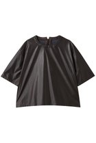 【ミディウミソリッド/MIDIUMISOLID】のシンセティックレザートップス 人気、トレンドファッション・服の通販 founy(ファニー) ファッション Fashion レディースファッション Fashion for Women トップス・カットソー Cut & Sew Tops シャツ・ブラウス・オフィスカジュアル Elegant Blouses & Button-Ups クール Cool, Chic ショート Short, Short Length シンプル Simple, Minimal スリーブ Sleeve, Long Sleeve / Short Sleeve チュール Tulip, Tulip Motif フェイクレザー Faux Leather, PU Leather フェミニン Feminine, Girly 半袖 Short Sleeve, Half Sleeve thumbnail brown|ID: prp329100004877997 ipo3291000000036389128