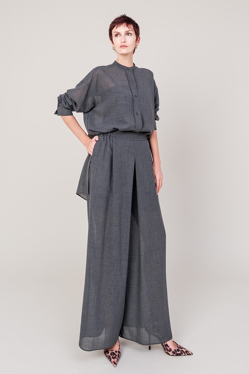 【ドメル/DOMELLE】のウール ボイル シャツ 人気、トレンドファッション・服の通販 founy(ファニー) 　ファッション　Fashion　レディースファッション　Fashion for Women　トップス・カットソー　Cut & Sew Tops　シャツ・ブラウス・オフィスカジュアル　Elegant Blouses & Button-Ups　おすすめ　Recommended / Our Picks　スリーブ　Sleeve, Long Sleeve / Short Sleeve　セットアップ　Set-Up, Coordinated Outfit　パッチ　Patch, Appliqué　ビッグ　Big, Oversized　ポケット　Pocket, Pocket Detail　ロング　Long, Long-Length　ワイド　Wide, Wide Fit　秋　Autumn　other-6|ID: prp329100004878015 ipo3291000000036389288