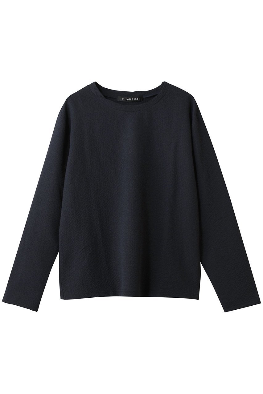 【ミズイロ インド/mizuiro ind】のジャカードクルーネックプルオーバー 人気、トレンドファッション・服の通販 founy(ファニー) 　ファッション　Fashion　レディースファッション　Fashion for Women　トップス・カットソー　Cut & Sew Tops　シャツ・ブラウス・オフィスカジュアル　Elegant Blouses & Button-Ups　カジュアルプルオーバー・ニットトップス　Pullovers & Knit Tops / Casual Pullovers　おすすめ　Recommended / Our Picks　カットソー　Cut and Sewn Top　シンプル　Simple, Minimal　ジャカード／ジャガード　Jacquard, Woven Pattern　ストレッチ　Stretch, Stretchy Fabric　スリーブ　Sleeve, Long Sleeve / Short Sleeve　セットアップ　Set-Up, Coordinated Outfit　ロング　Long, Long-Length　 other-1|ID: prp329100004878022 ipo3291000000036389346