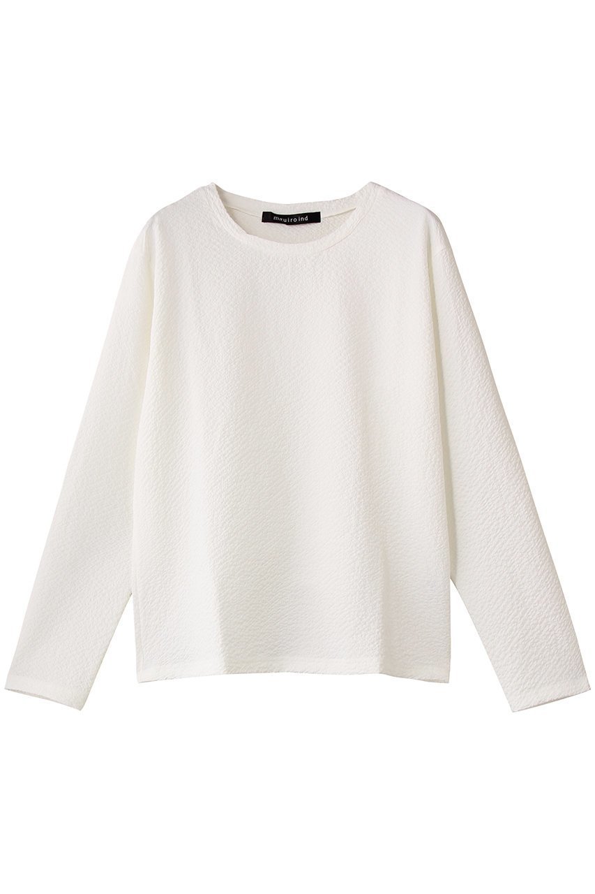 【ミズイロ インド/mizuiro ind】のジャカードクルーネックプルオーバー インテリア・キッズ・メンズ・レディースファッション・服の通販 founy(ファニー) 　ファッション　Fashion　レディースファッション　Fashion for Women　トップス・カットソー　Cut & Sew Tops　シャツ・ブラウス・オフィスカジュアル　Elegant Blouses & Button-Ups　カジュアルプルオーバー・ニットトップス　Pullovers & Knit Tops / Casual Pullovers　おすすめ　Recommended / Our Picks　カットソー　Cut and Sewn Top　シンプル　Simple, Minimal　ジャカード／ジャガード　Jacquard, Woven Pattern　ストレッチ　Stretch, Stretchy Fabric　スリーブ　Sleeve, Long Sleeve / Short Sleeve　セットアップ　Set-Up, Coordinated Outfit　ロング　Long, Long-Length　off white|ID: prp329100004878022 ipo3291000000036389354