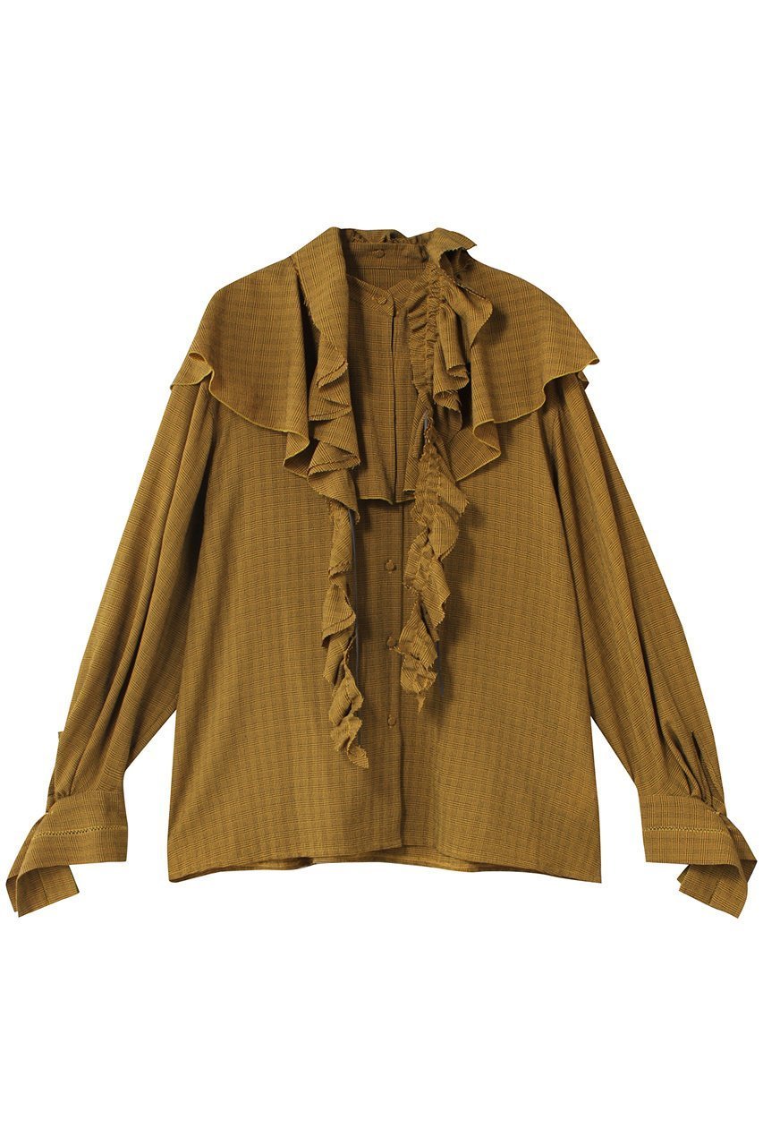 【メゾンスペシャル/MAISON SPECIAL】の2way Ruffled Frilled Blouse/2WAYラッフルフリルブラウス インテリア・キッズ・メンズ・レディースファッション・服の通販 founy(ファニー) 　ファッション　Fashion　レディースファッション　Fashion for Women　トップス・カットソー　Cut & Sew Tops　シャツ・ブラウス・オフィスカジュアル　Elegant Blouses & Button-Ups　インナー　Innerwear　ジャカード／ジャガード　Jacquard, Woven Pattern　ジャケット　Jacket, Outerwear　ストライプ　Stripe, Striped Pattern　スリーブ　Sleeve, Long Sleeve / Short Sleeve　とろみ　Fluid, Flowy Fabric　チェック　Check, Plaid, Tartan　ドット　Polka Dot, Dot Pattern　フリル　Frill, Ruffle　ラッフル　Ruffle, Frill　ロング　Long, Long-Length　YEL(イエロー)|ID: prp329100004878032 ipo3291000000036389467