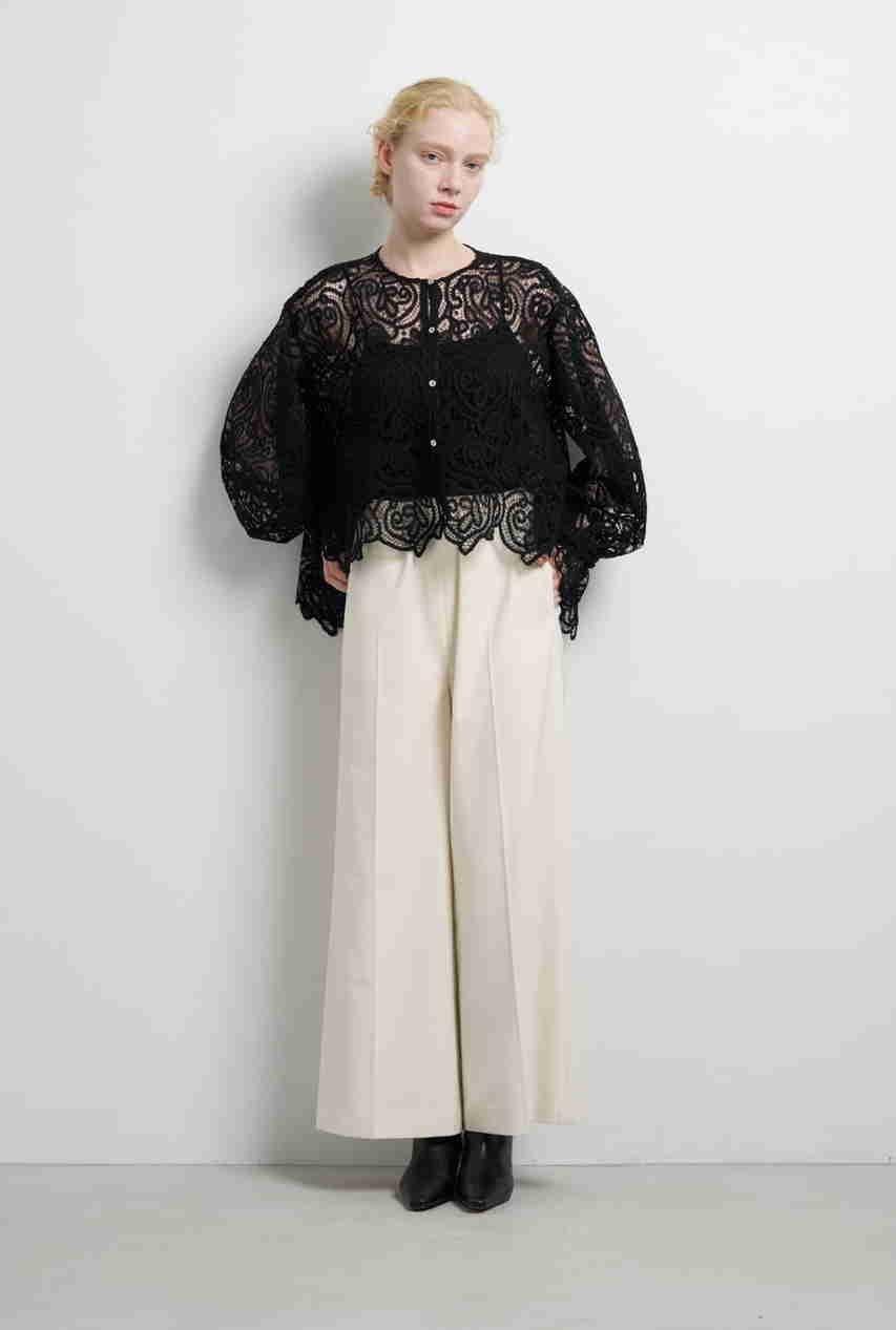 【ランバン オン ブルー/LANVIN en Bleu】のケミカルレースフレアブラウス 人気、トレンドファッション・服の通販 founy(ファニー) 　ファッション　Fashion　レディースファッション　Fashion for Women　トップス・カットソー　Cut & Sew Tops　シャツ・ブラウス・オフィスカジュアル　Elegant Blouses & Button-Ups　ケミカル　Chemical, Chemical Wash　スリーブ　Sleeve, Long Sleeve / Short Sleeve　フリル　Frill, Ruffle　フレア　Flare, Flared　フロント　Front, Front Design　モダン　Modern, Contemporary　レース　Lace, Lace Fabric　ロング　Long, Long-Length　other-8|ID: prp329100004878033 ipo3291000000036389484