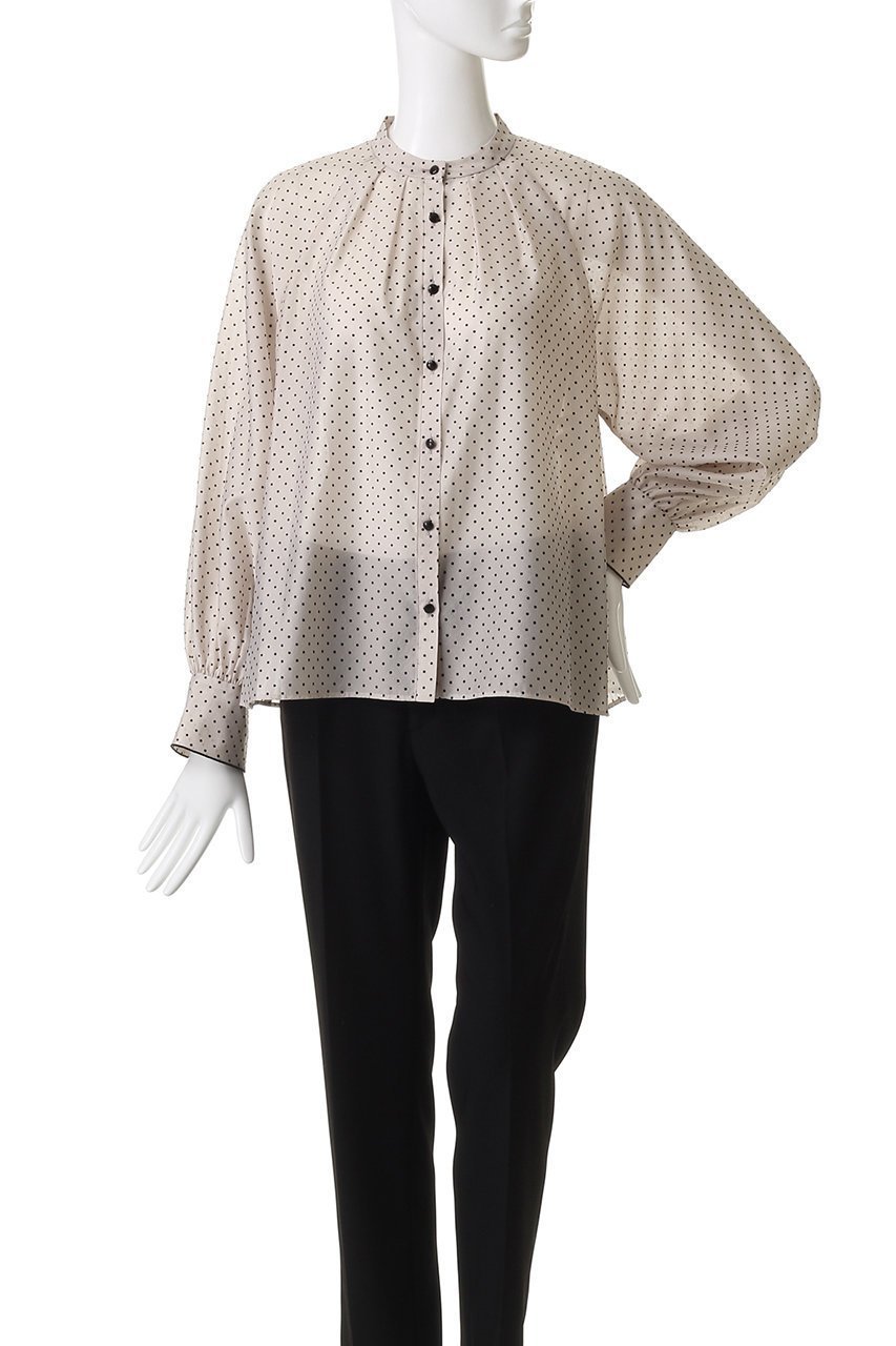 【アナイ/ANAYI】のドットオーガンジーリボンブラウス 人気、トレンドファッション・服の通販 founy(ファニー) 　ファッション　Fashion　レディースファッション　Fashion for Women　トップス・カットソー　Cut & Sew Tops　シャツ・ブラウス・オフィスカジュアル　Elegant Blouses & Button-Ups　オーガンジー　Organza Fabric　カフス　Cuff Design　シルク　Silk, 100% Silk　スリーブ　Sleeve, Long Sleeve / Short Sleeve　ドット　Polka Dot, Dot Pattern　フェミニン　Feminine, Girly　ロング　Long, Long-Length　other-6|ID: prp329100004878039 ipo3291000000036389572