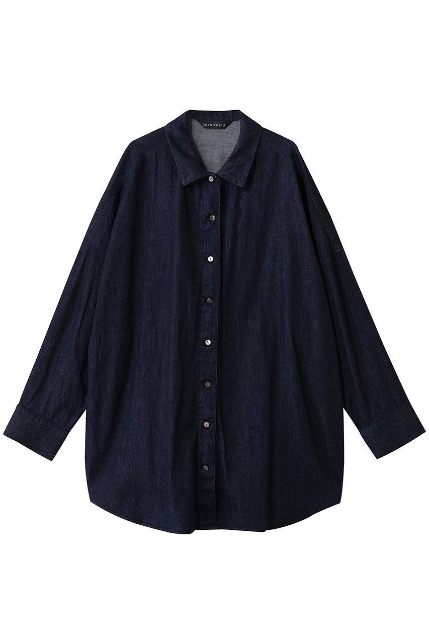 【ミズイロ インド/mizuiro ind】のデニムワイドシャツ 人気、トレンドファッション・服の通販 founy(ファニー) 　ファッション　Fashion　レディースファッション　Fashion for Women　トップス・カットソー　Cut & Sew Tops　シャツ・ブラウス・オフィスカジュアル　Elegant Blouses & Button-Ups　シンプル　Simple, Minimal　スリーブ　Sleeve, Long Sleeve / Short Sleeve　デニム　Denim, Jeans Material　ボトム　Bottoms, Lower Wear　ロング　Long, Long-Length　 other-1|ID: prp329100004878046 ipo3291000000036389624