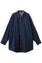 【ミズイロ インド/mizuiro ind】のデニムワイドシャツ 人気、トレンドファッション・服の通販 founy(ファニー) ファッション Fashion レディースファッション Fashion for Women トップス・カットソー Cut & Sew Tops シャツ・ブラウス・オフィスカジュアル Elegant Blouses & Button-Ups シンプル Simple, Minimal スリーブ Sleeve, Long Sleeve / Short Sleeve デニム Denim, Jeans Material ボトム Bottoms, Lower Wear ロング Long, Long-Length thumbnail blue|ID: prp329100004878046 ipo3291000000036389627