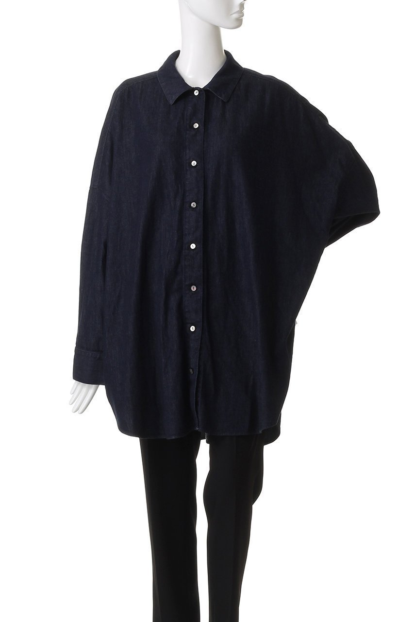 【ミズイロ インド/mizuiro ind】のデニムワイドシャツ 人気、トレンドファッション・服の通販 founy(ファニー) 　ファッション　Fashion　レディースファッション　Fashion for Women　トップス・カットソー　Cut & Sew Tops　シャツ・ブラウス・オフィスカジュアル　Elegant Blouses & Button-Ups　シンプル　Simple, Minimal　スリーブ　Sleeve, Long Sleeve / Short Sleeve　デニム　Denim, Jeans Material　ボトム　Bottoms, Lower Wear　ロング　Long, Long-Length　other-2|ID: prp329100004878046 ipo3291000000036389628