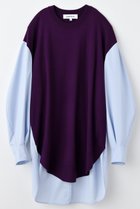 【エンフォルド/ENFOLD】のCOMBI LONG SHIRT シャツ 人気、トレンドファッション・服の通販 founy(ファニー) ファッション Fashion レディースファッション Fashion for Women トップス・カットソー Cut & Sew Tops シャツ・ブラウス・オフィスカジュアル Elegant Blouses & Button-Ups なめらか Smooth, Silky Texture エレガント 上品 Elegant シンプル Simple, Minimal スリーブ Sleeve, Long Sleeve / Short Sleeve パターン Pattern, Design Print ロング Long, Long-Length thumbnail ライトパープル|ID: prp329100004878047 ipo3291000000036389634