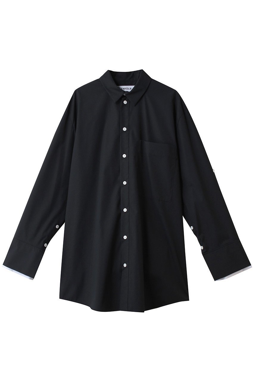 【エンフォルド/ENFOLD】のCUFFS COLOR SHIRT シャツ インテリア・キッズ・メンズ・レディースファッション・服の通販 founy(ファニー) 　ファッション　Fashion　レディースファッション　Fashion for Women　トップス・カットソー　Cut & Sew Tops　シャツ・ブラウス・オフィスカジュアル　Elegant Blouses & Button-Ups　おすすめ　Recommended / Our Picks　なめらか　Smooth, Silky Texture　カフス　Cuff Design　シンプル　Simple, Minimal　スリーブ　Sleeve, Long Sleeve / Short Sleeve　ダブル　Double, Double-Breasted　ベスト　Vest, Waistcoat　ベーシック　Basic, Essential　ロング　Long, Long-Length　ダークネイビー|ID: prp329100004878048 ipo3291000000036389639