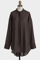 【ヒューエルミュージアム/hueLe Museum】の【hLM】ニューボウタイブラウス ブラウン|ID: prp329100004878051 ipo3291000000036389661