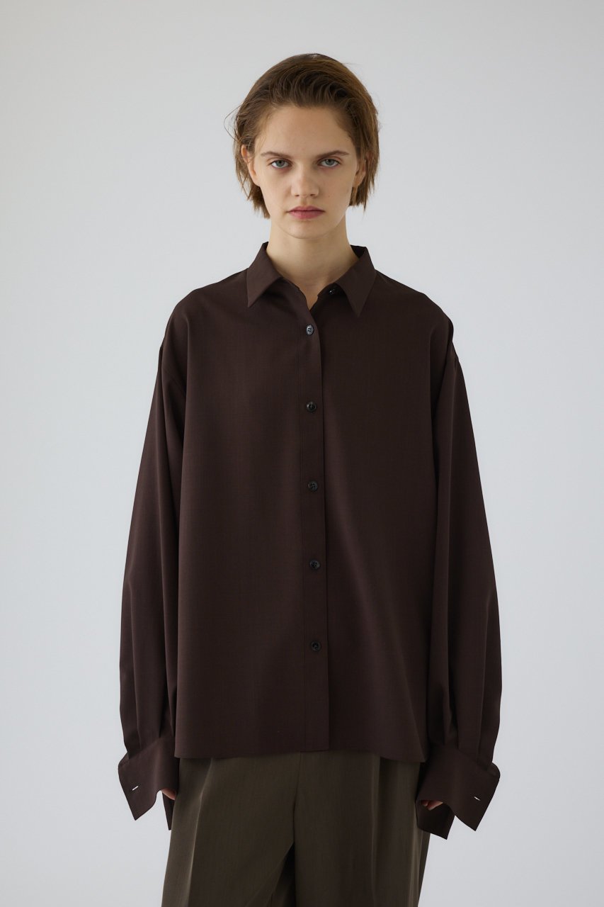 【リムアーク/RIM.ARK】のRound cuff blouse/ブラウス 人気、トレンドファッション・服の通販 founy(ファニー) 　ファッション　Fashion　レディースファッション　Fashion for Women　トップス・カットソー　Cut & Sew Tops　シャツ・ブラウス・オフィスカジュアル　Elegant Blouses & Button-Ups　とろみ　Fluid, Flowy Fabric　カフス　Cuff Design　シンプル　Simple, Minimal　スリーブ　Sleeve, Long Sleeve / Short Sleeve　ベーシック　Basic, Essential　ラウンド　Round, Round Neck　ロング　Long, Long-Length　 other-1|ID: prp329100004878053 ipo3291000000036389679