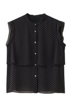 【アナイ/ANAYI】のドットPTシフォンノースリーブブラウス 人気、トレンドファッション・服の通販 founy(ファニー) ファッション Fashion レディースファッション Fashion for Women トップス・カットソー Cut & Sew Tops キャミソール&ノースリーブ Camisoles & Sleeveless Tops シャツ・ブラウス・オフィスカジュアル Elegant Blouses & Button-Ups シアー Sheer, See-Through シフォン Chiffon, Lightweight Fabric シンプル Simple, Minimal ドット Polka Dot, Dot Pattern ノースリーブ Sleeveless, No-Sleeve フェミニン Feminine, Girly プリント Print, Printed Pattern thumbnail ブラック|ID: prp329100004878055 ipo3291000000036389701